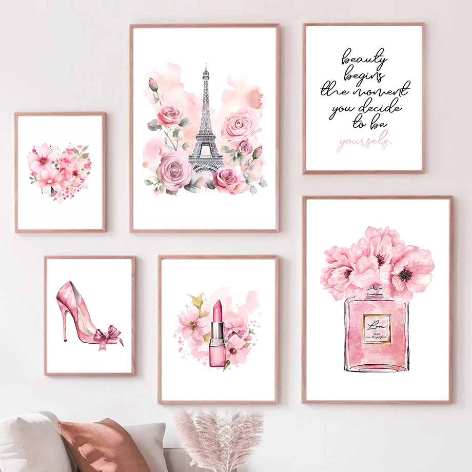 Paris Fashion Art Poster Pink  - Home Fragrance Room Spray recension och pris
