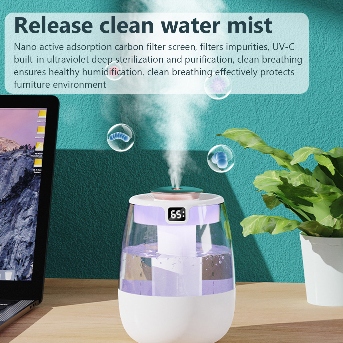 1.3L Air Humidifier Double Spr - Home Fragrance Organic recension och pris